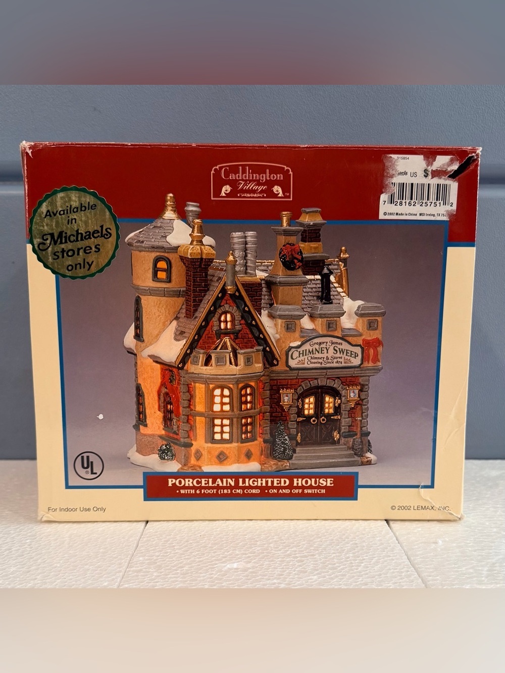 Lemax Porcelain Lighted Chimney Sweep House - Caddington Village 2002